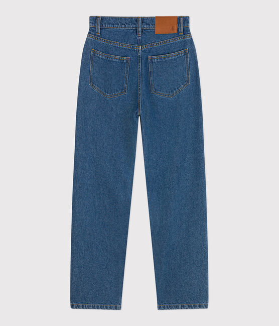 Pantalon droit en denim Femme bleu DENIM MOYEN