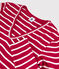 T-shirt iconique col V Femme rouge TERKUIT/blanc MARSHMALLOW