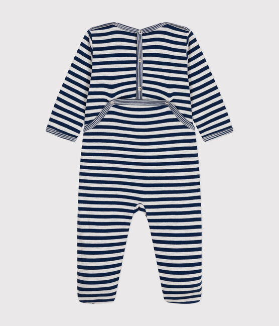Pyjama  rayures en tubique bébé bleu MEDIEVAL/ MONTELIMAR