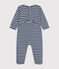 Pyjama  rayures en tubique bébé bleu MEDIEVAL/ MONTELIMAR