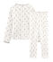 Pyjama petite fille en côte blanc MARSHMALLOW/blanc MULTICO