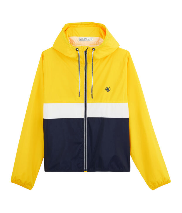 Coupe-vent court mixte bleu/blanc/jaune