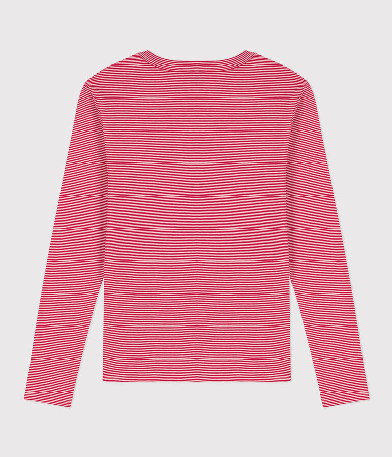 Tee-shirt L'ICONIQUE col rond en coton Femme rouge/blanc