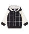 Sweatshirt à capuche bébé garçon en maille à carreaux et sherpa moutonnée noir CITY/blanc MULTICO CN