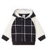 Sweatshirt à capuche bébé garçon en maille à carreaux et sherpa moutonnée