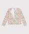 Cardigan enfant en coton &agrave; fleurs blanc/multicouleur