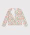 Cardigan enfant en coton &agrave; fleurs blanc/multicouleur