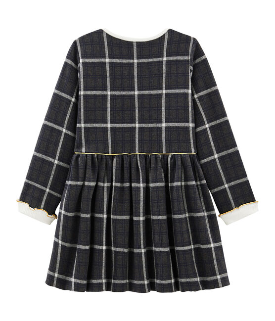 Robe maille à carreaux enfant fille noir CITY/blanc MULTICO