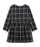 Robe maille à carreaux enfant fille noir CITY/blanc MULTICO