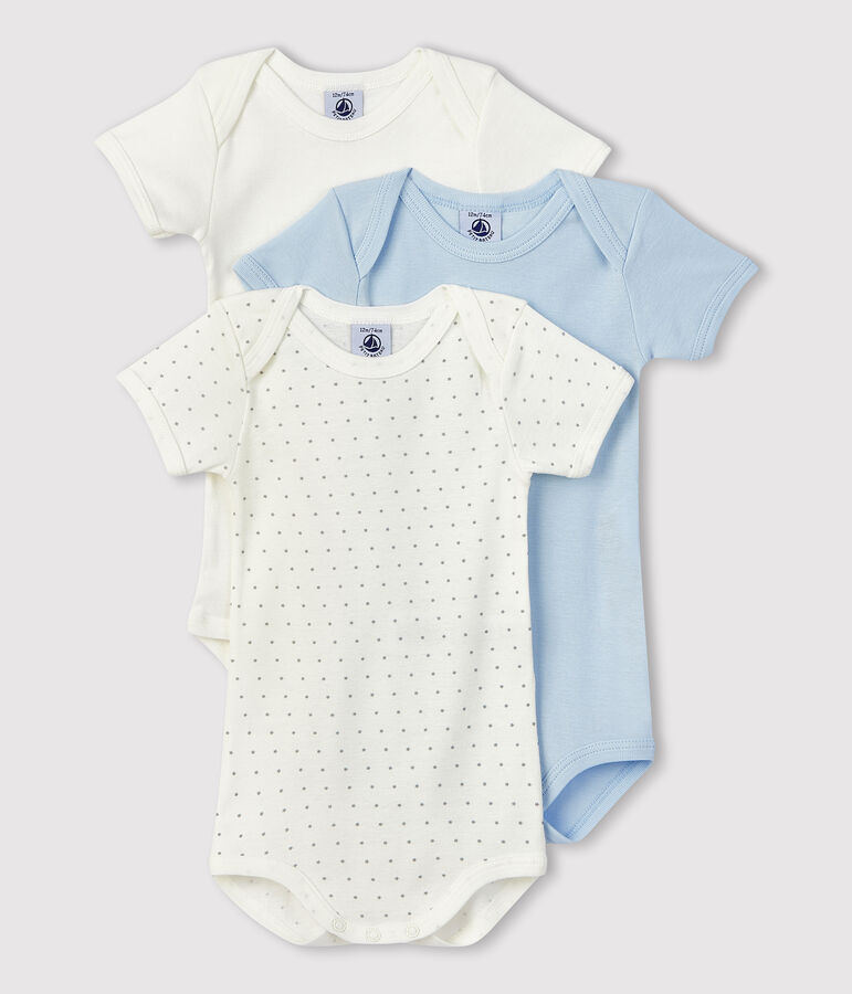 Lot de 3 bodies manches courtes en coton multicouleur