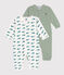 Lot de 2 pyjamas bébé sans pieds en coton imprimé variante 1