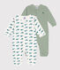 Lot de 2 pyjamas bébé sans pieds en coton imprimé
