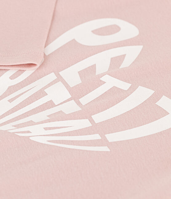 Tee-shirt manches longues en coton enfant fille rose SALINE