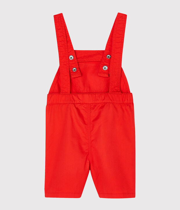 Salopette courte b&eacute;b&eacute; gar&ccedil;on rouge