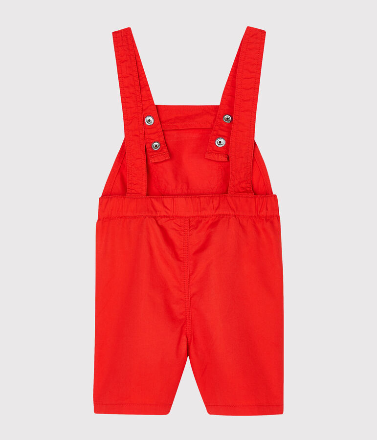 Salopette courte b&eacute;b&eacute; gar&ccedil;on rouge