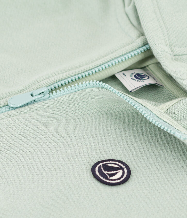 Sweatshirt zipp&eacute; &agrave; capuche en molleton enfant gar&ccedil;on vert