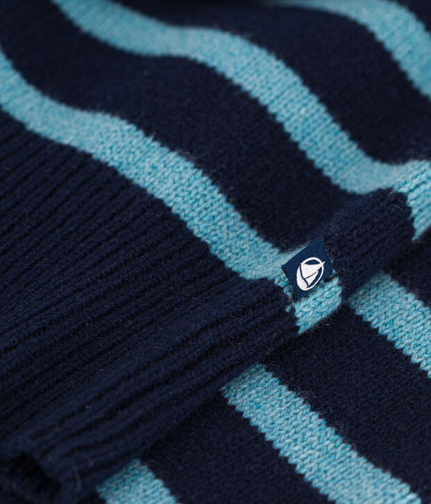 Pull en laine marini&egrave;re Femme bleu/bleu