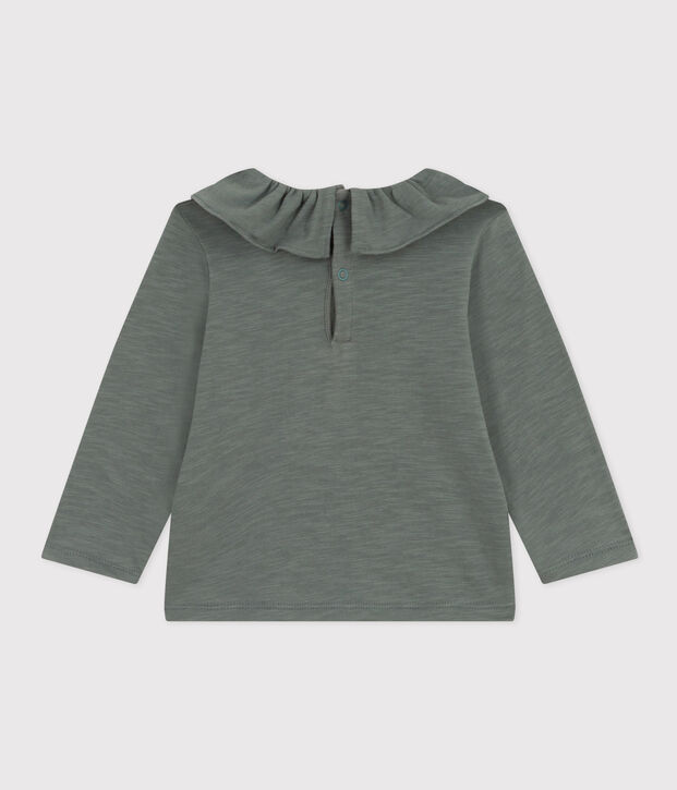Blouse manches longues en jersey flamm&eacute; b&eacute;b&eacute; vert