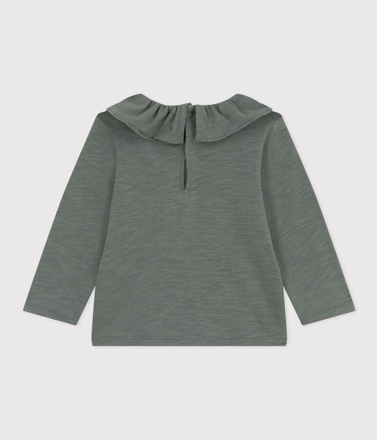 Blouse manches longues en jersey flamm&eacute; b&eacute;b&eacute; vert THUYA