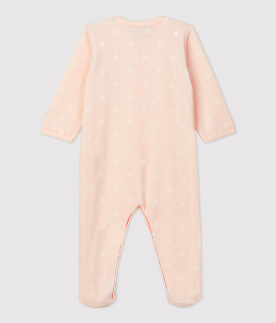 Dors-bien bébé en velours. rose FLEUR/gris ECUME