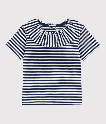 PETIT BATEAU - Blouse manches courtes bébé en jersey flammé rayé