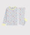 Pyjama gris chiné à étoiles petit garçon en coton gris POUSSIERE/blanc MULTICO