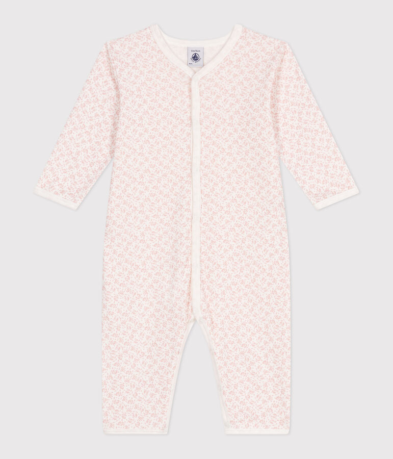 Pyjama b&eacute;b&eacute; en coton sans pieds fleuri MARSHMALLOW/ PANTY