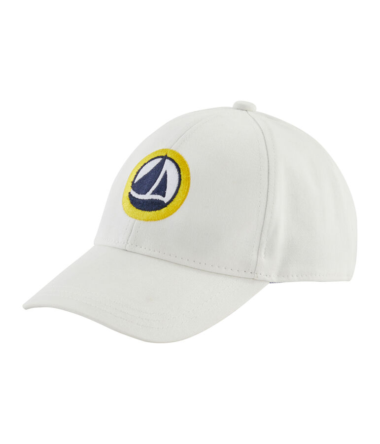 Casquette en twill enfant gar&ccedil;on blanc MARSHMALLOW
