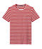 T-shirt homme à rayures bicolores rouge TERKUIT/blanc MARSHMALLOW