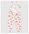 Salopette longue en molleton bébé fille blanc MARSHMALLOW/rouge TERKUIT