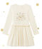 Robe fille bi-matière brillante beige COQUILLE