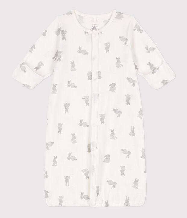 Combisac imprim&eacute; en coton blanc/gris