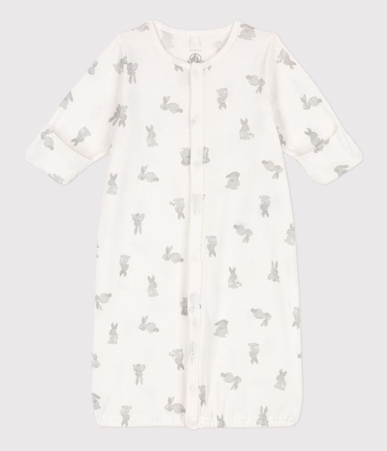 Combisac imprim&eacute; en coton blanc MARSHMALLOW/gris GRIS