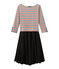 Robe femme trompe l'œil tricolore beige COQUILLE/bleu SMOKING/ TERKUIT