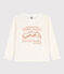 Tee-shirt manches longues imprimé enfant garçon blanc MARSHMALLOW