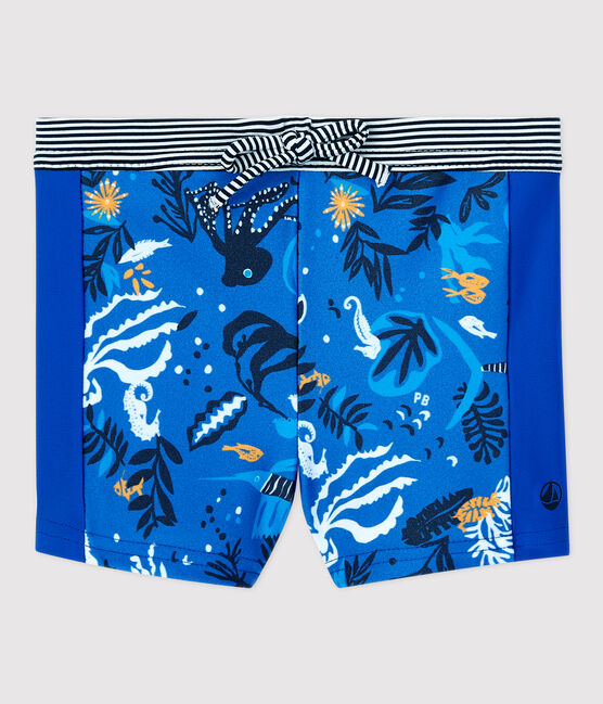 Short de bain écoresponsable bébé garçon bleu SURF/blanc MULTICO