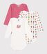 Lot de 3 bodies manches longues Noel en coton bébé