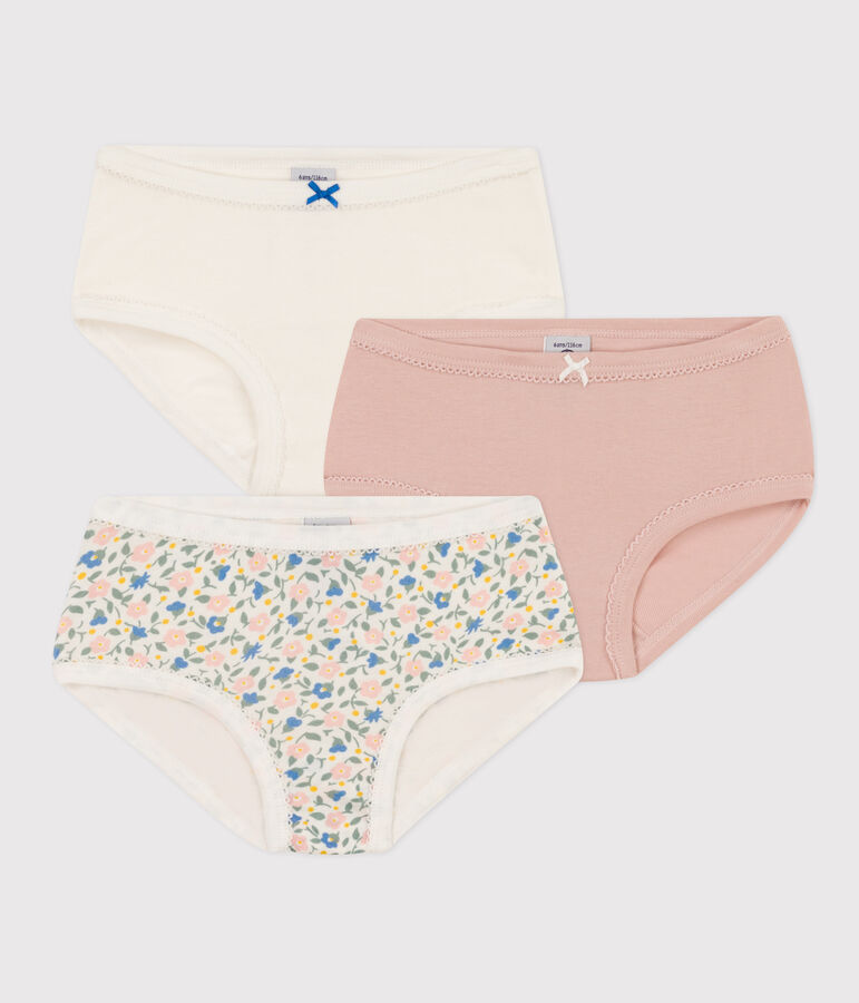 Lot de 3 culottes fleurs en coton petite fille variante 1