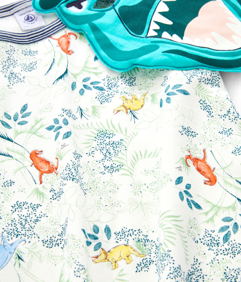 Pyjacourt petit gar&ccedil;on avec masque blanc MARSHMALLOW/blanc MULTICO