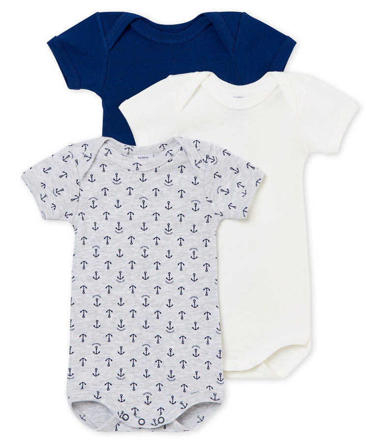 Trio de bodies manches courtes b&eacute;b&eacute; gar&ccedil;on multicouleur