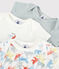 Lot de 3 bodies manches courtes chat coloré bébé en coton biologique variante 1