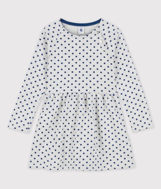 Robe manches longues en molleton enfant fille gris BELUGA/bleu MEDIEVAL