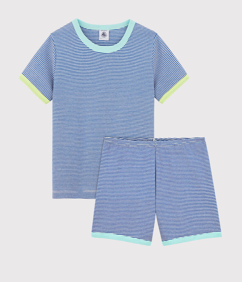 Pyjacourt petit gar&ccedil;on en c&ocirc;te bleu PABLITO/blanc MARSHMALLOW