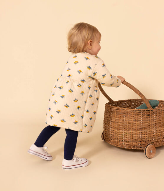 Robe manches longues en tubique matelassé imprimé bébé blanc AVALANCHE/ MULTICO