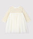 Robe manches longues bi-matière bébé fille