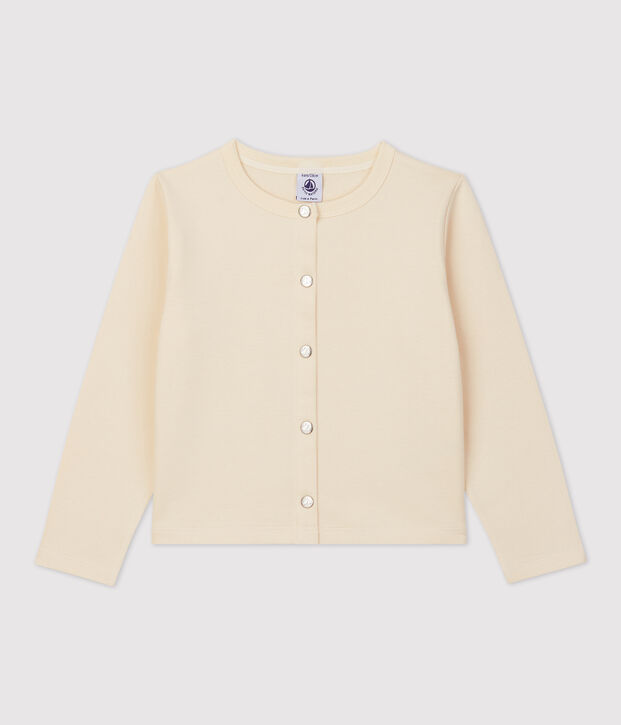 Cardigan en coton enfant fille &eacute;cru