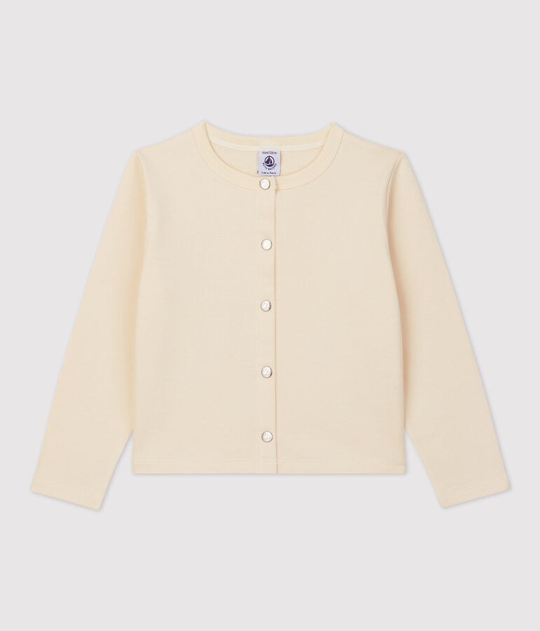 Cardigan en coton enfant fille &eacute;cru AVALANCHE