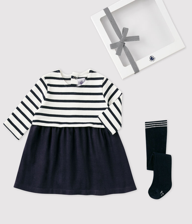 Coffret cadeau b&eacute;b&eacute; robe et collants variante 1