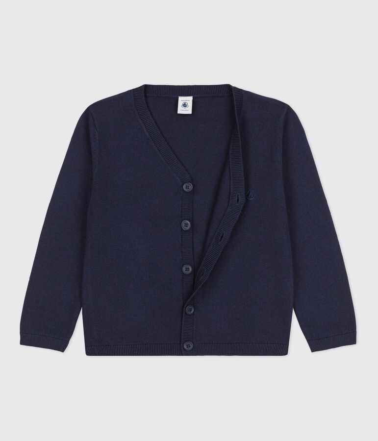Cardigan en laine et coton enfant gar&ccedil;on bleu