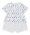 Combicourt bébé garçon bi-matière blanc ECUME/blanc MULTICO